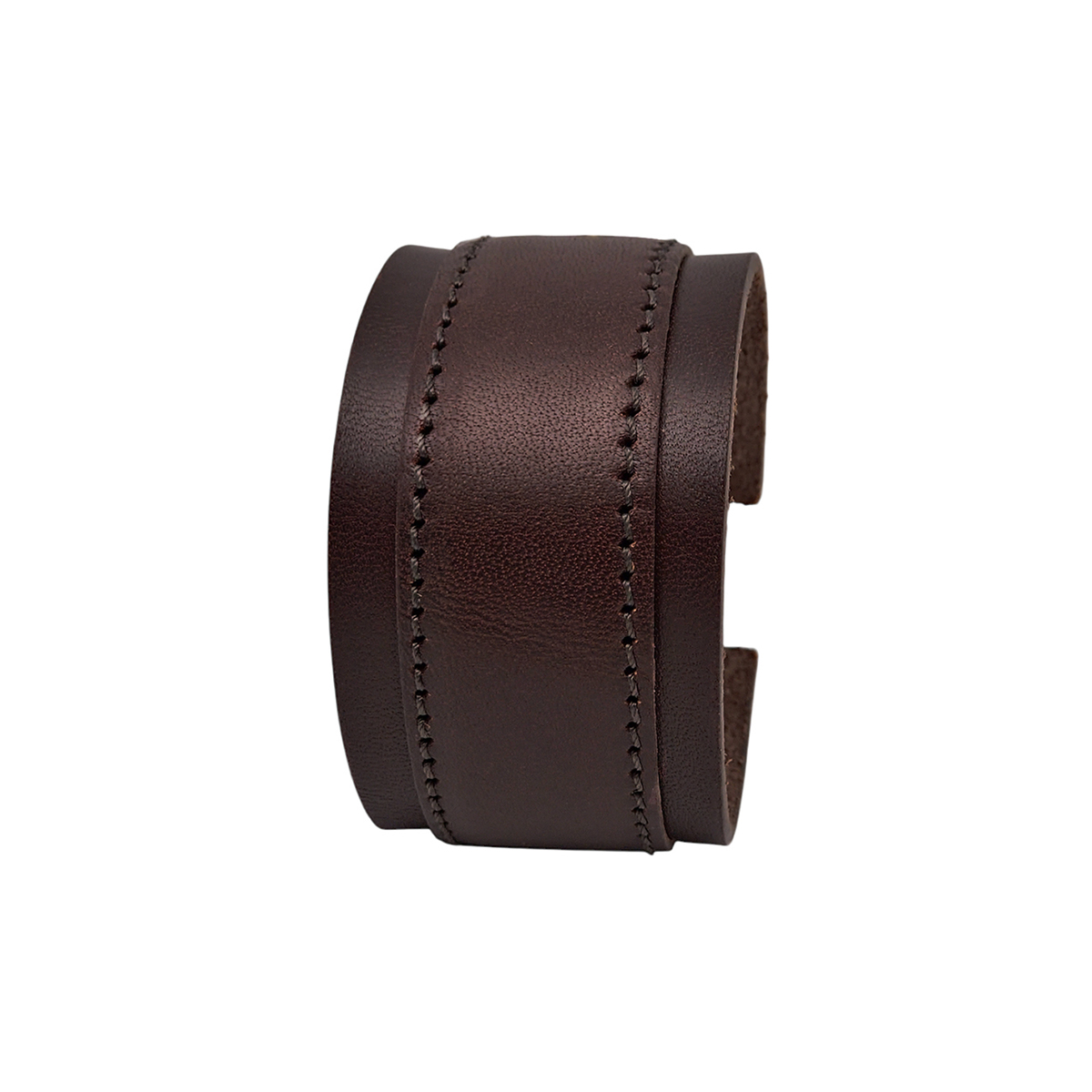 Bracciale unisex in vera pelle colore marrone, cinturino regolabile