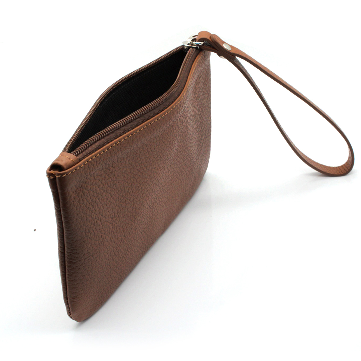 Pochette Unisex in Vera Pelle Colore Cuoio Borsello da Polso