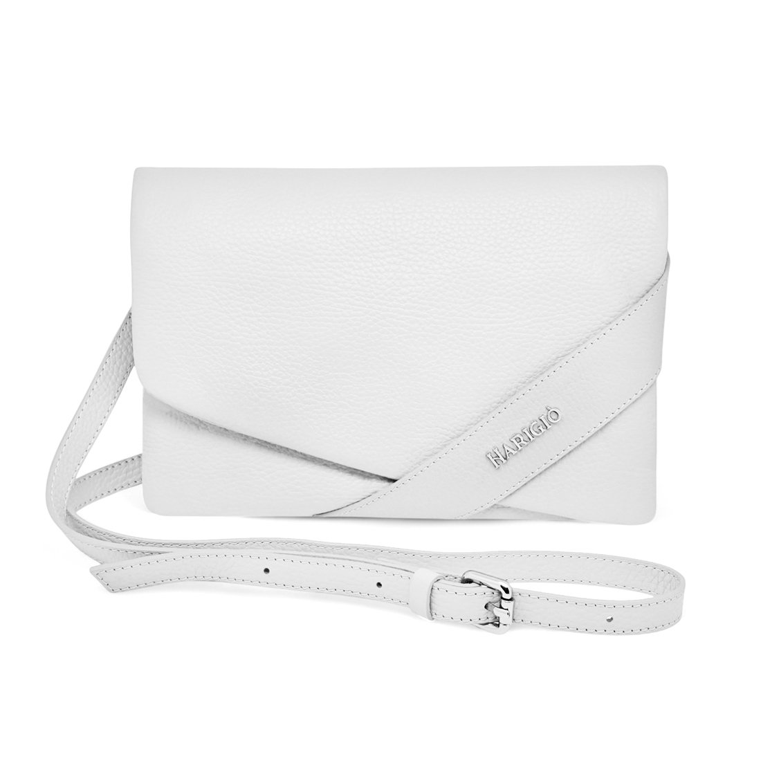 Borsa Elegante da Donna Bianca in Vera Pelle Tracolla regolabile