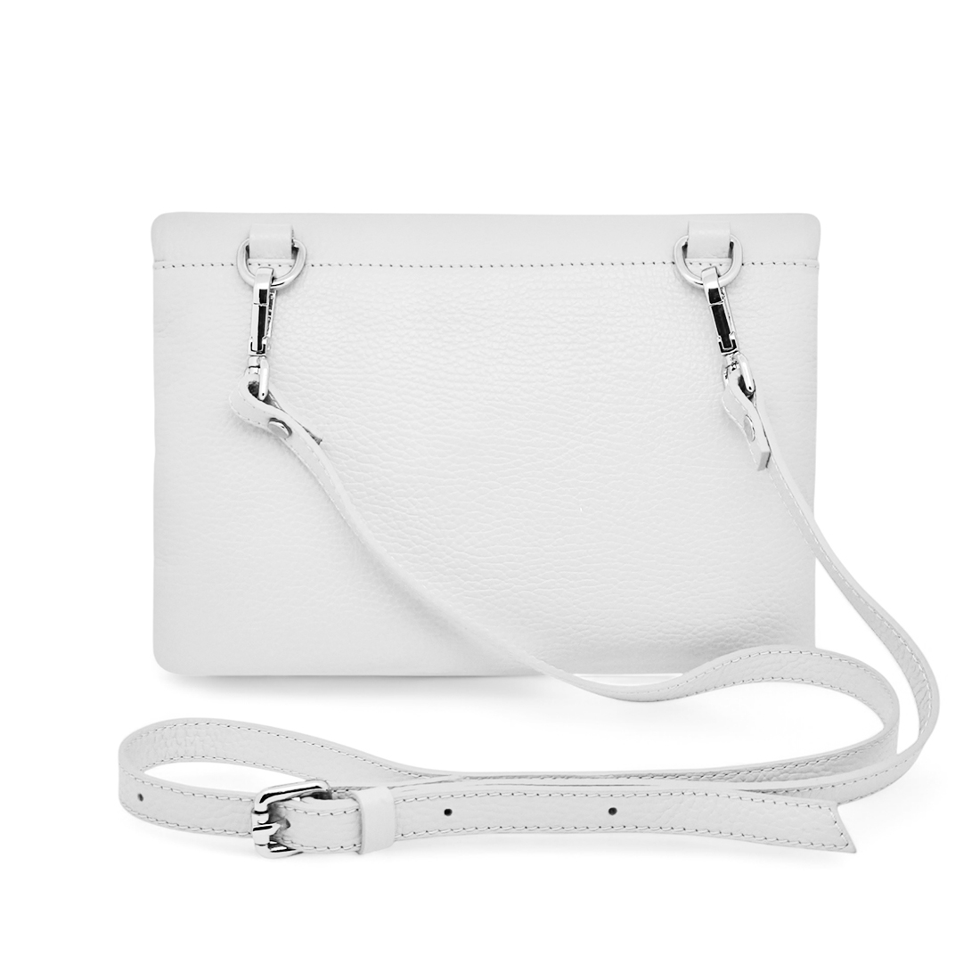 Borsa Elegante da Donna Bianca in Vera Pelle Tracolla regolabile
