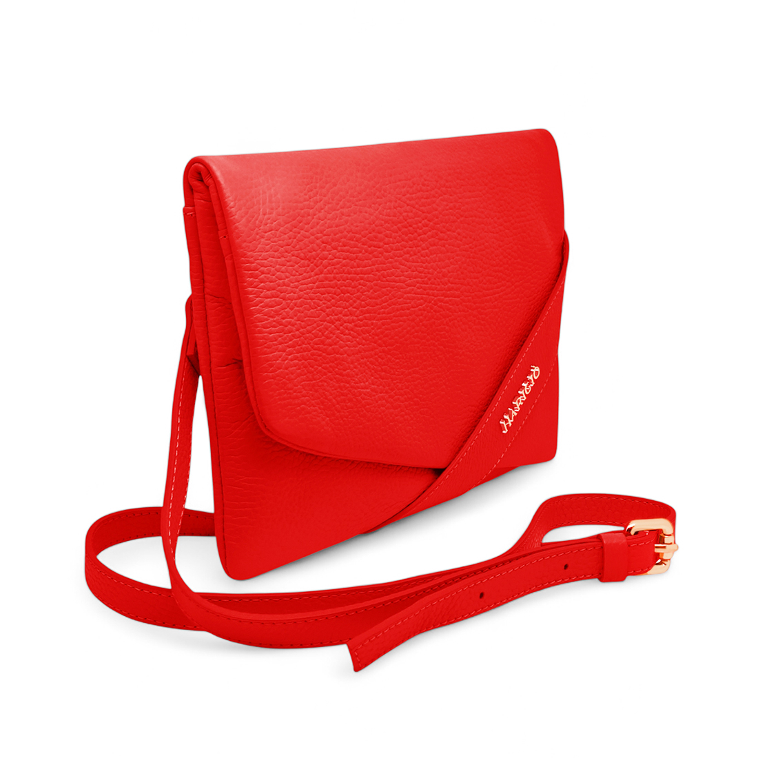 Borsa da Donna in Vera Pelle con Tracolla Regolabile Colore Rossa