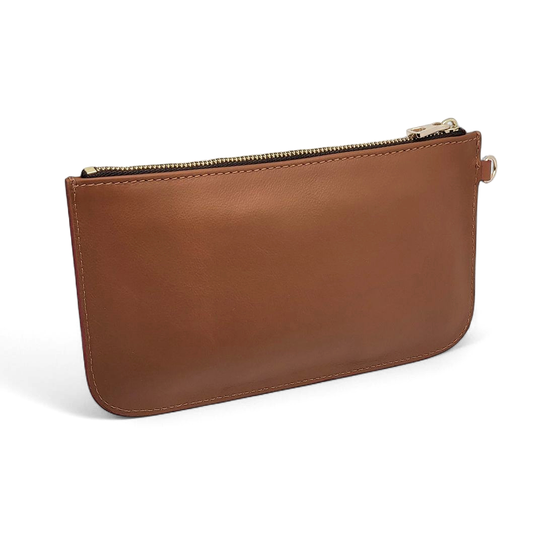 Pochette da Polso Unisex in Vera Pelle Cuoio Chiusura Lampo e Manico Removibile