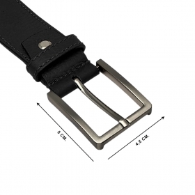 Cintura Unisex in Vera Pelle Made in Italy, Fibbia Rettangol